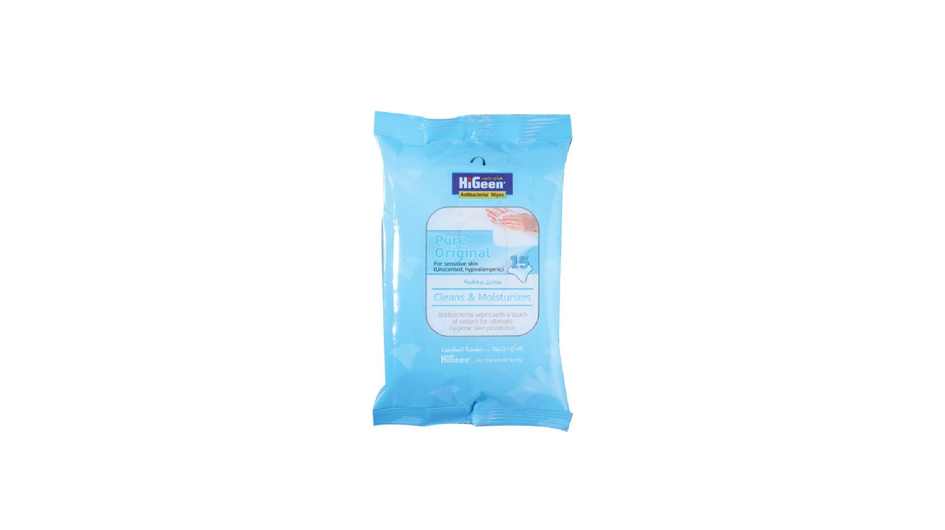 HiGeen Antibacterial Wipes 15 Sheets